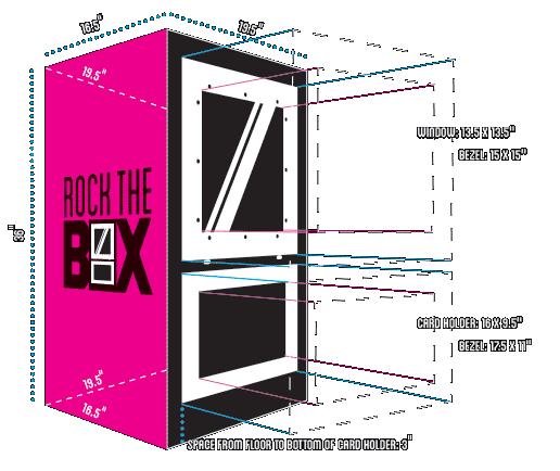 Newspaper Box Diagram with Approximate Dimensions